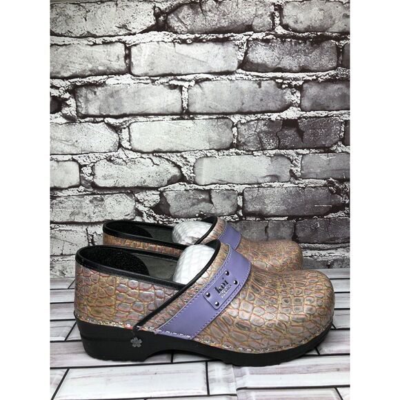 Koi by Sanita Pink Croc Leather Platform Danish Clogs Shoes Women Sz 42EU/11M US - Picture 4 of 16